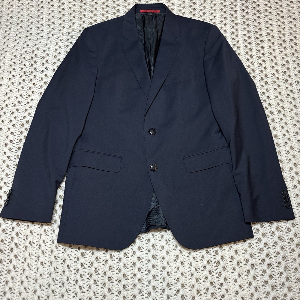 Hugo Boss Diesselstrasse‎ Slim Fit Suit Jacket Navy Blue 38R 100% Wool Marlane